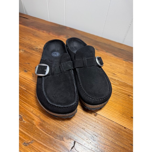 Birkenstock Buckley Clogs Black Suede EU 41 US Women's 10 Narrow Mules - Picture 3 of 10